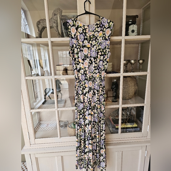 NWT Amour Vert Floral Midi Cottagecore Olive Knit Dress - Picture 4 of 7